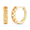 Thumbnail Image 1 of Citrine Five Stone Huggie Hoop Earrings in Sterling Silver with 14K Gold Plate