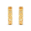Thumbnail Image 2 of Citrine Five Stone Huggie Hoop Earrings in Sterling Silver with 14K Gold Plate
