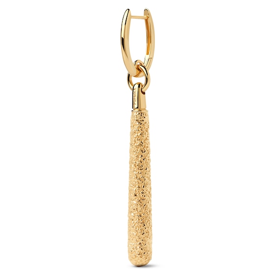 PDPAOLAâ¢ at Zales ICONS Textured Large Teardrop Dangle Single Hoop Earring in Sterling Silver with 18K Gold Plate