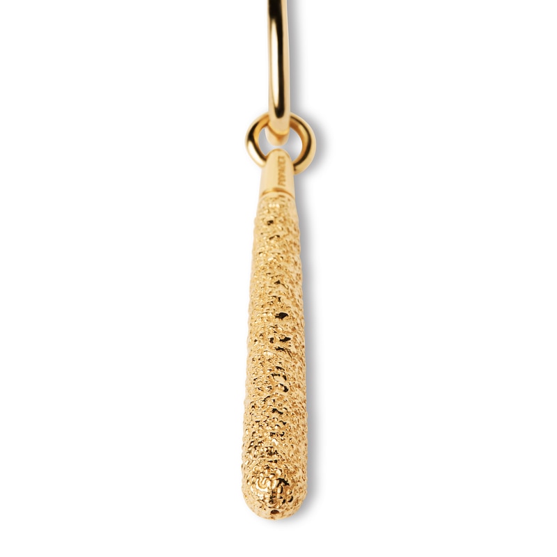 Main Image 3 of PDPAOLA™ at Zales ICONS Textured Large Teardrop Dangle Single Hoop Earring in Sterling Silver with 18K Gold Plate