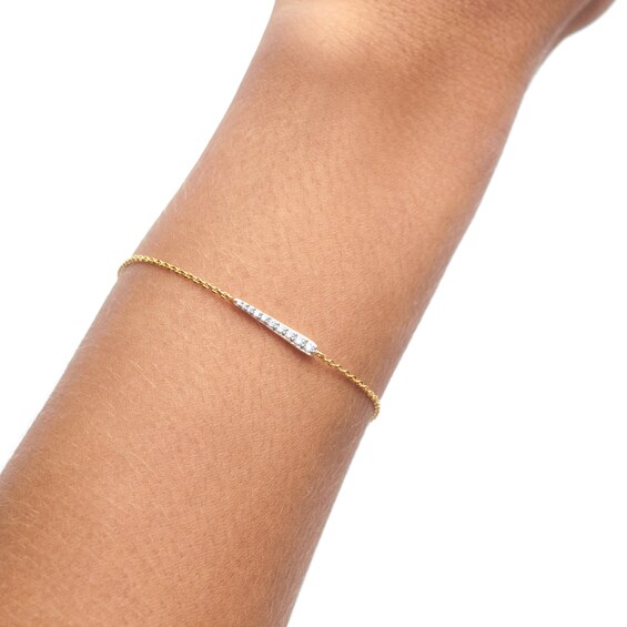 PDPAOLAâ¢ at Zales Cubic Zirconia Graduated Bracelet in Sterling Silver with 18K Gold Plate