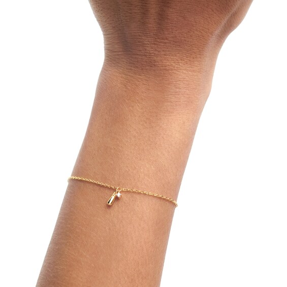 PDPAOLAâ¢ at Zales Cubic Zirconia and Teardrop Double Charm Bracelet in Sterling Silver with 18K Gold Plate
