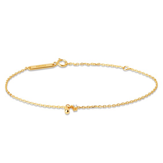 PDPAOLAâ¢ at Zales Cubic Zirconia and Teardrop Double Charm Bracelet in Sterling Silver with 18K Gold Plate