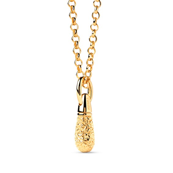 PDPAOLA™ at Zales ICONS Textured Drop Stackable Hoop Earring and Necklace Charm in Sterling Silver with 18K Gold Plate