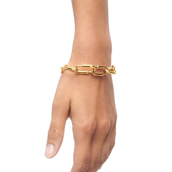 PDPAOLAâ¢ at Zales 23.0mm Oval Loop Link Bracelet in Brass with 18K Gold Plate - 8.25"