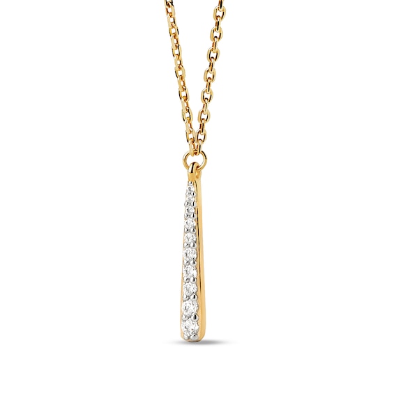 PDPAOLAâ¢ at Zales Cubic Zirconia Elongated Teardrop Necklace in Sterling Silver with 18K Gold Plate - 19.5"