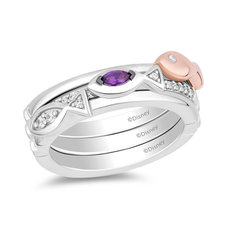 Main Image 1 of Collector’s Edition Enchanted Disney The Little Mermaid 35th Anniversary Fish Three Piece Ring Set in Sterling Silver