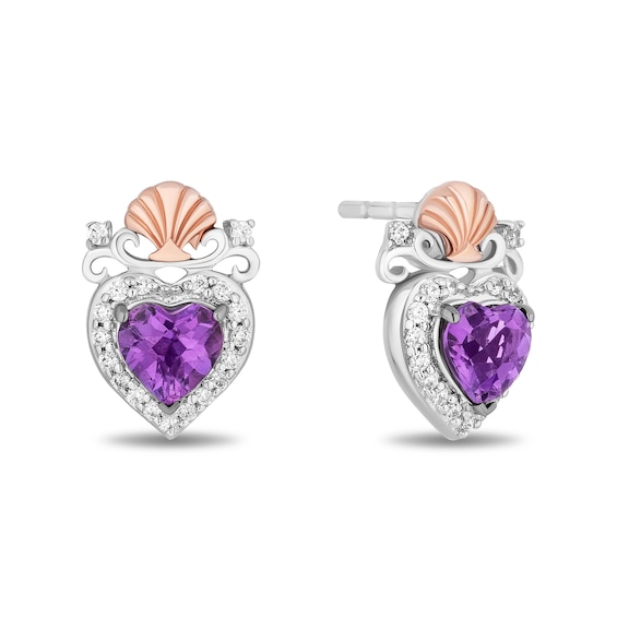 Collectorâs Edition Enchanted Disney The Little Mermaid 35th Anniversary Shell Crown Stud Earrings in Sterling Silver