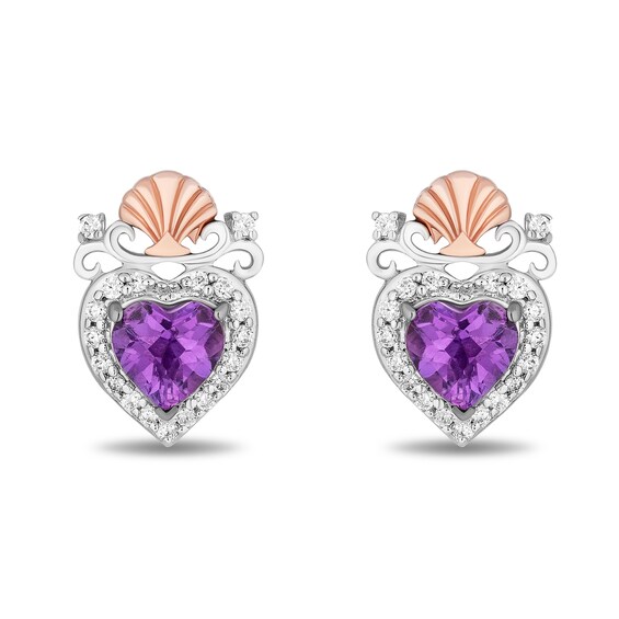 Collectorâs Edition Enchanted Disney The Little Mermaid 35th Anniversary Shell Crown Stud Earrings in Sterling Silver