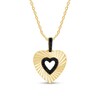 Thumbnail Image 1 of Zales x Christian Siriano™ 1/10 CT. T.W. Black Diamond Sunburst Heart Pendant in Sterling Silver with 14K Gold Plate