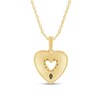 Thumbnail Image 2 of Zales x Christian Siriano™ 1/10 CT. T.W. Black Diamond Sunburst Heart Pendant in Sterling Silver with 14K Gold Plate