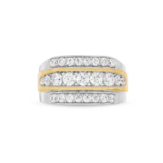 2 CT. T.w. Certified Lab-Grown Diamond Triple Row Ring in 10K Two-Tone Gold (F/Si2)