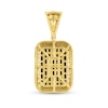 Thumbnail Image 2 of 2 CT. T.W. Black and White Multi-Diamond Rope-Textured Frame Dog Tag Necklace Charm in 10K Gold