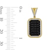 Thumbnail Image 3 of 2 CT. T.W. Black and White Multi-Diamond Rope-Textured Frame Dog Tag Necklace Charm in 10K Gold