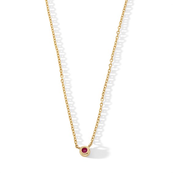 Certified Ruby Bezel-Set Solitaire Necklace in 10K Gold