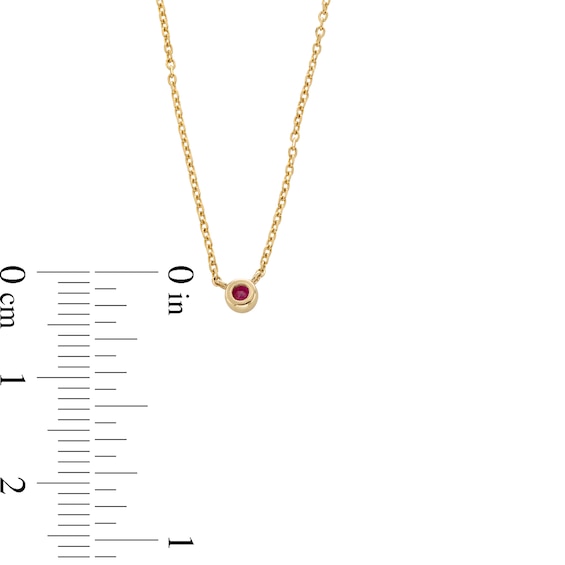 Certified Ruby Bezel-Set Solitaire Necklace in 10K Gold