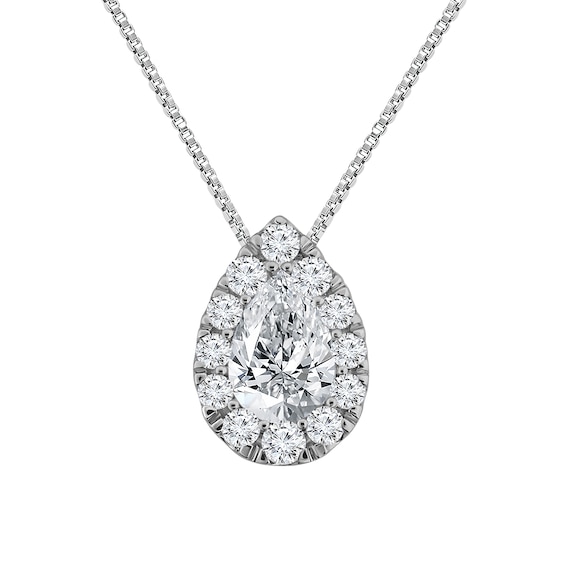 1 CT. T.w. Pear-Shaped Certified Lab-Grown Multi-Diamond Pendant in 10K White Gold (F/Si2)