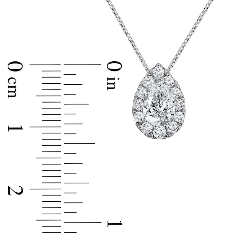 Main Image 2 of 1 CT. T.W. Pear-Shaped Certified Lab-Grown Multi-Diamond Pendant in 10K White Gold (F/SI2)