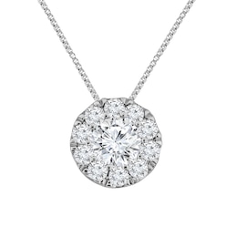 1 CT. T.W. Certified Lab-Grown Multi-Diamond Pendant in 10K White Gold (F/SI2)