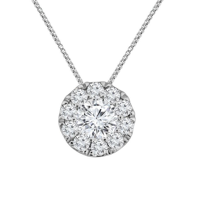 Main Image 1 of 1 CT. T.W. Certified Lab-Grown Multi-Diamond Pendant in 10K White Gold (F/SI2)