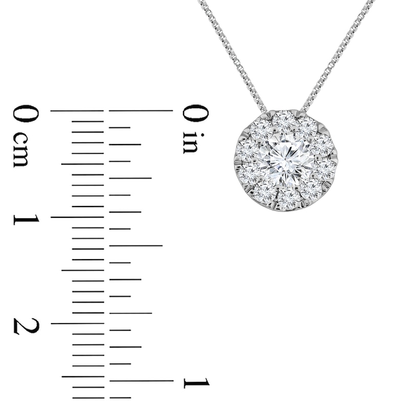 Main Image 2 of 1 CT. T.W. Certified Lab-Grown Multi-Diamond Pendant in 10K White Gold (F/SI2)