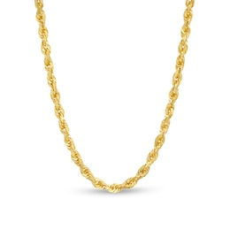 4.4mm Round Rope Chain Necklace in Solid 14K Gold - 26"