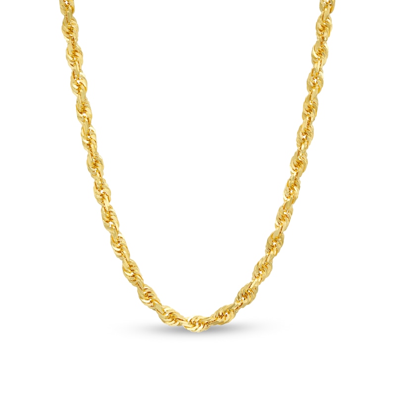 Main Image 1 of 4.4mm Round Rope Chain Necklace in Solid 14K Gold - 26"