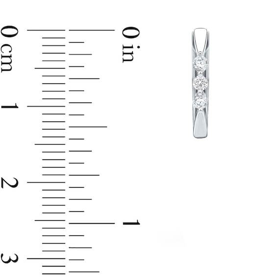 1/4 CT. T.w. Lab-Grown Diamond Three Stone Hoop Earrings in Sterling Silver (F/Si2)