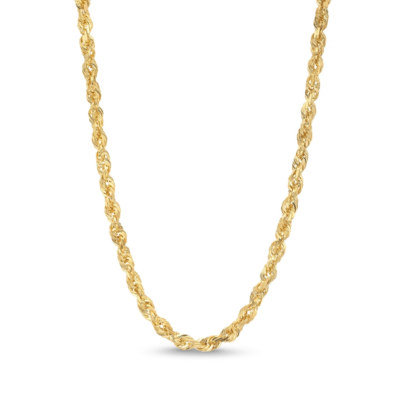 Main Image 1 of 4.4mm Round Rope Chain Necklace in Solid 14K Gold - 24"