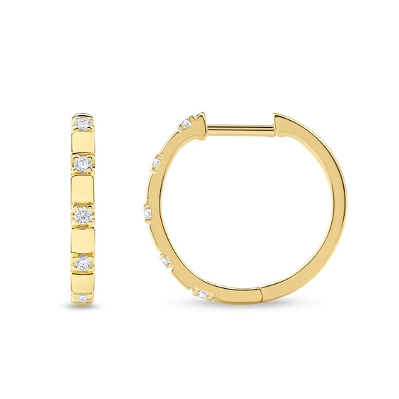 1/5 CT. T.w. Certified Lab-Grown Diamond Station Hoop Earrings in 10K Gold (F/Si2)