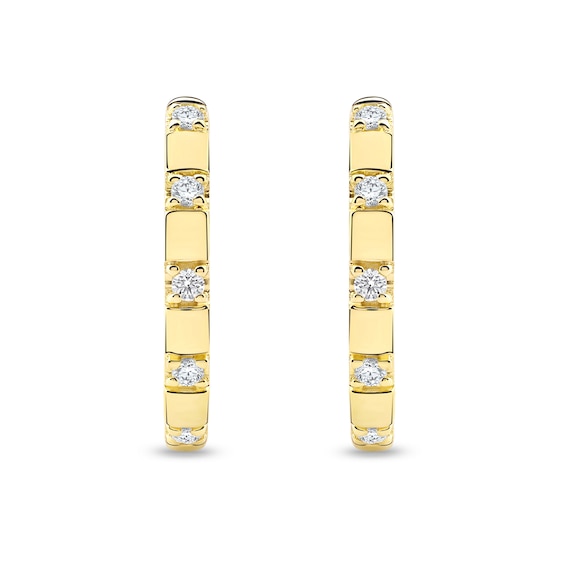 1/5 CT. T.w. Certified Lab-Grown Diamond Station Hoop Earrings in 10K Gold (F/Si2)