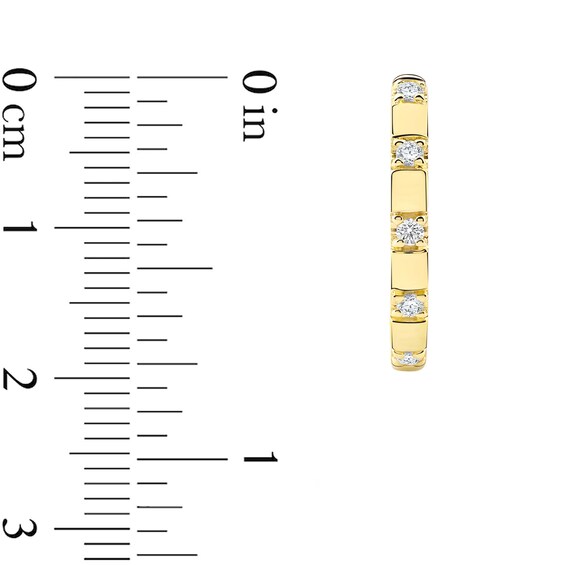 1/5 CT. T.w. Certified Lab-Grown Diamond Station Hoop Earrings in 10K Gold (F/Si2)