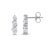 Thumbnail Image 2 of 1/2 CT. T.W. Certified Lab-Grown Diamond Graduated Trio Swirl Drop Earrings in Sterling Silver (F/SI2)