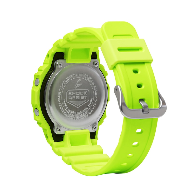 Main Image 2 of Men's Casio G-Shock Digital Neon Yellow Resin Strap Watch with Octagonal Dial (Model: DW5600EP-9)