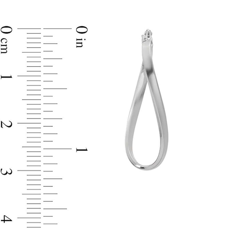 Main Image 2 of Twist Hoop Earrings in Hollow 10K White Gold