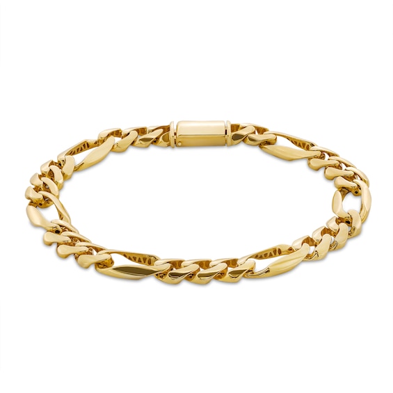 8.0mm Figaro Chain Bracelet in Hollow 10K Gold - 8.5â