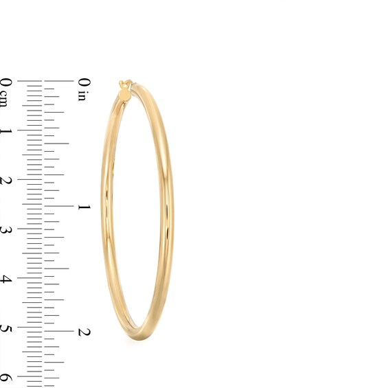 50.0mm Tube Hoop Earrings in Hollow 14K Gold