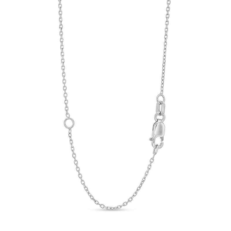 Main Image 3 of Oval Lab-Created Ruby and Diamond Accent Flared Cross Pendant in Sterling Silver