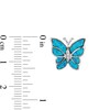 Thumbnail Image 3 of Blue Lab-Created Opal and White Lab-Created Sapphire Butterfly Stud Earrings in Sterling Silver