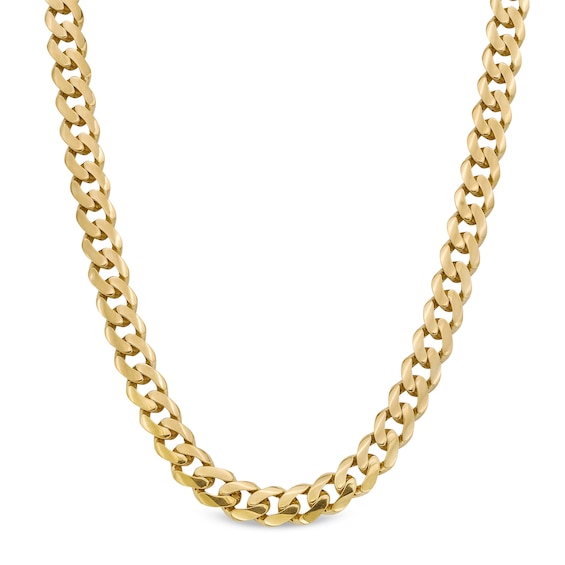 10.0mm Curb Chain Necklace in Hollow 10K Gold - 24â