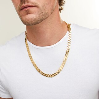 Main Image 2 of 10.0mm Curb Chain Necklace in Hollow 10K Gold - 24”