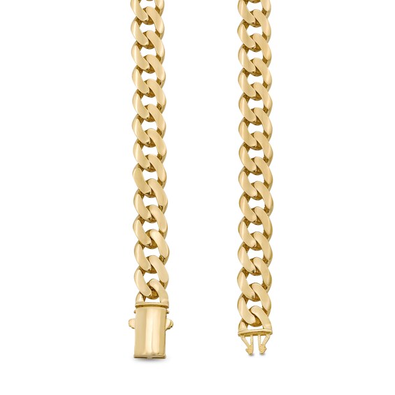 10.0mm Curb Chain Necklace in Hollow 10K Gold - 24â