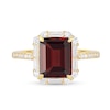 Thumbnail Image 3 of Emerald-Cut Garnet and White Lab-Created Sapphire Frame Pendant and Ring Set in Sterling Silver with 14K Gold Plate