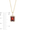 Thumbnail Image 5 of Emerald-Cut Garnet and White Lab-Created Sapphire Frame Pendant and Ring Set in Sterling Silver with 14K Gold Plate