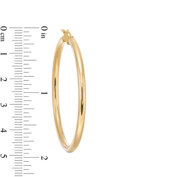 40.0mm Tube Hoop Earrings in Hollow 14K Gold