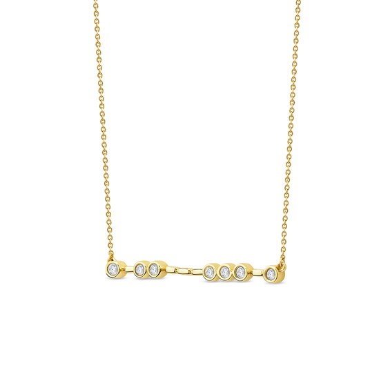 1/5 CT. T.w. Certified Lab-Grown Diamond Bezel-Set Bar Necklace in 10K Gold (F/Si2)