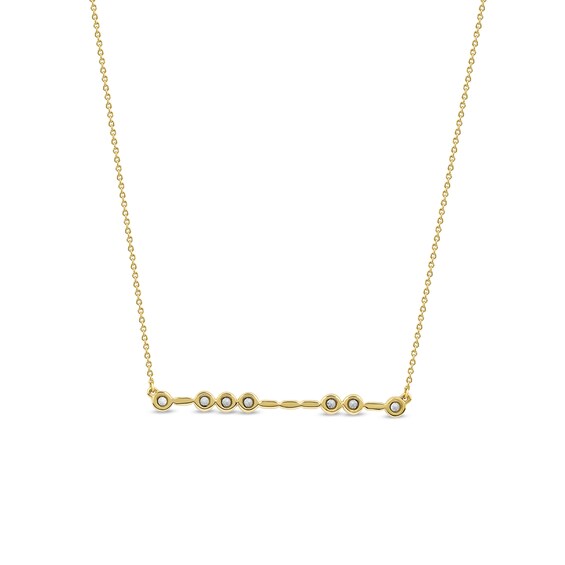 1/5 CT. T.w. Certified Lab-Grown Diamond Bezel-Set Bar Necklace in 10K Gold (F/Si2)