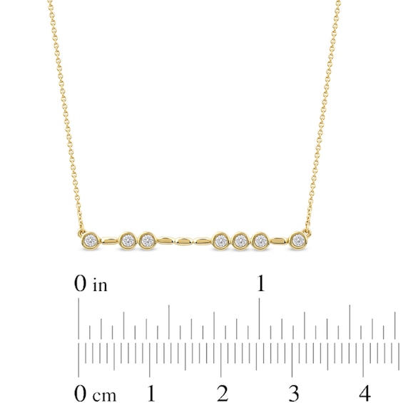 1/5 CT. T.w. Certified Lab-Grown Diamond Bezel-Set Bar Necklace in 10K Gold (F/Si2)