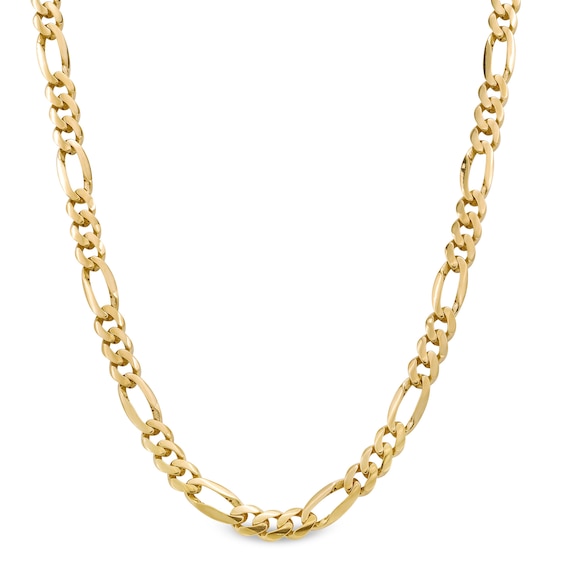 8.0mm Figaro Chain Necklace in Hollow 10K Gold - 22â