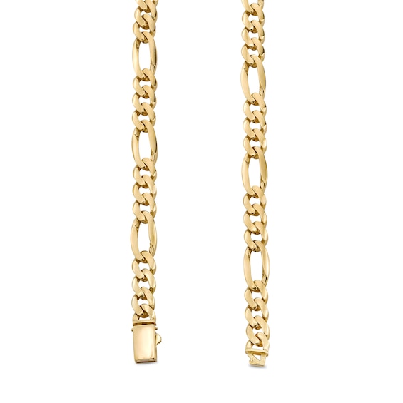 8.0mm Figaro Chain Necklace in Hollow 10K Gold - 22â